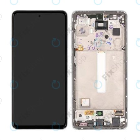 Samsung Galaxy A52s 5G A528B - LCD Display + Touchscreen Front Glas + Rahmen (Awesome White) - GH82-26861D, GH82-26863D, GH82-26910D, GH82-26909D Genuine Service Pack
