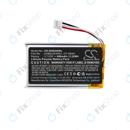 Batterie für Sennheiser Momentum 2.0, 3.0, Urbanite XL, 600mAh, Li-Pol, 3.7V, AHB622540N1, HQ