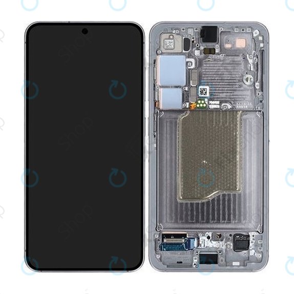Samsung Galaxy S25 - LCD Display + Touchscreen Front Glas + Rahmen (Silver Shadow) OLED