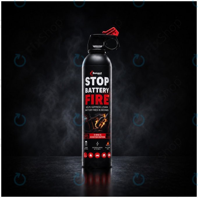 Bonpet Feuerlöschspray für Lithium-Batterien, 500 ml, E-Bike & Scooter Edition