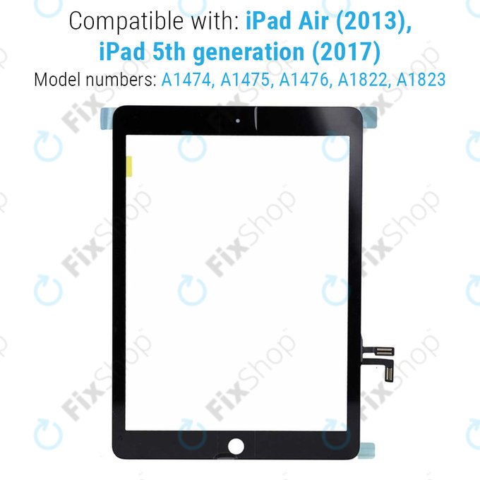 Apple iPad Air, iPad (5th Gen 2017) - Touchscreen Front Glas (Black)