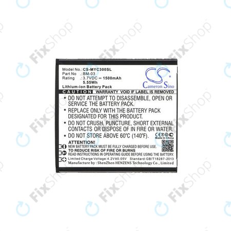 Akku batterie für MyPhone Funky, 1500mAh, Li-Ion, 3.7V, BM-03, HQ
