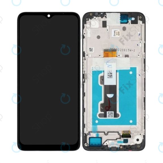 Motorola Moto E22i, E22 - LCD Display + Touchscreen Front Glas + Rahmen (Black) - 5D68C21594 Genuine Service Pack
