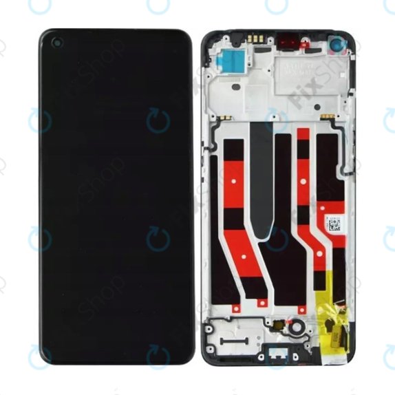 Oppo Reno 7 Lite - LCD Display + Touchscreen Front Glas + Rahmen (Cosmic Black) OLED