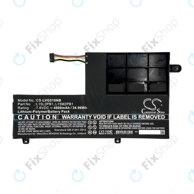 Akku batterie für Lenovo Yoga 510 14, Yoga 510 15, 4600mAh, Li-Pol, 7.6V, L15L2PB1, HQ