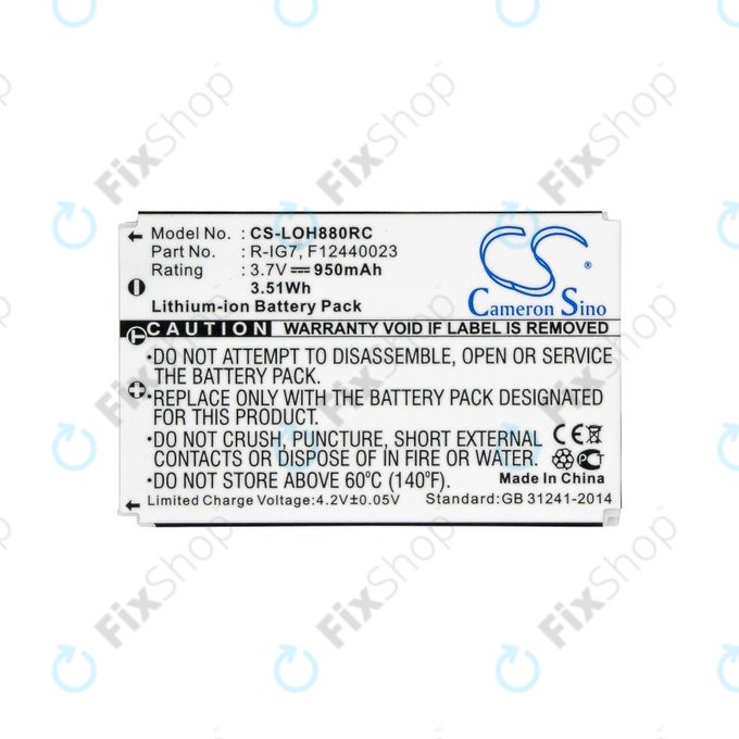 Akku batterie für Logitech Harmony 720, 780, 880, 890, 900, 950mAh, Li-Ion, 3.7V, R-IG7, HQ