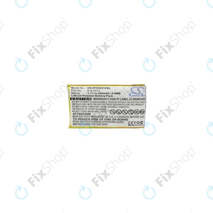 Apple iPod Shuffle (1st Gen) - Akku Batterie 616-0212 250mAh HQ