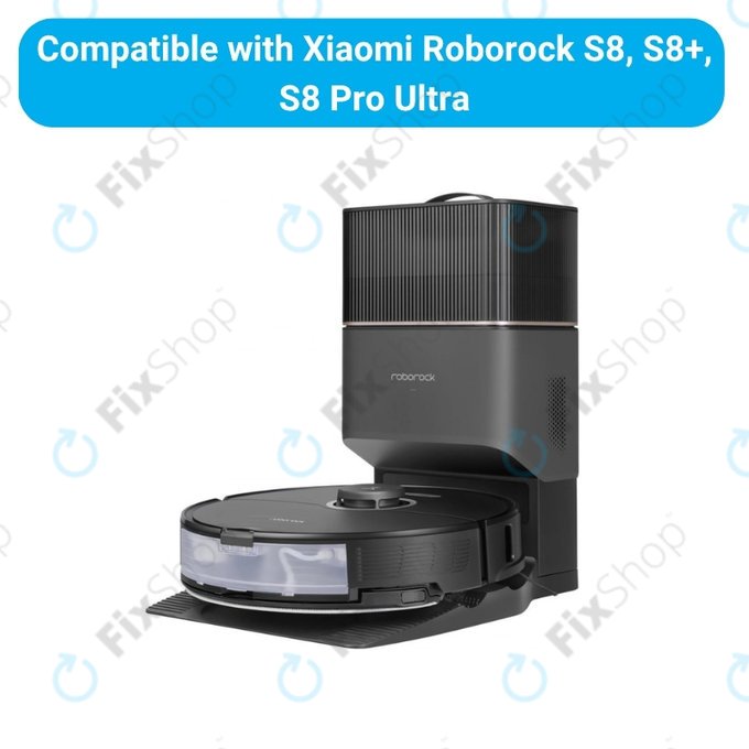 Ersatzteilset für Xiaomi Roborock S8, S8+, S8 Pro Ultra (2 Paare Hauptbürsten, 4x Filter, 4x Seitenbürste – schwarz)