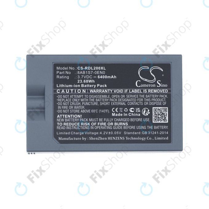 Batterie für Ring Video Doorbell 2, 3, 4, 6400mAh, Li-Ion, 3.7V, 8AB1S7-0EN0, HQ