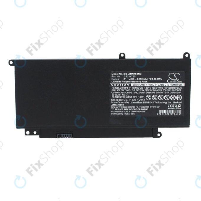Akku batterie für Asus N750, R750, 6250mAh, Li-Pol, 11.1V, C32-N750, HQ