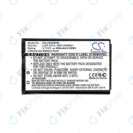 Akku batterie für LG T500, 800mAh, Li-Ion, 3.7V, LGIP-531A, HQ