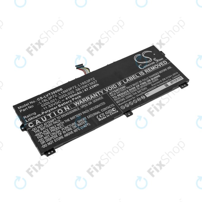 Batterie für Lenovo ThinkPad X390, Yoga X390, 4100mAh, Li-Pol, 11.52V, 02DL021, HQ
