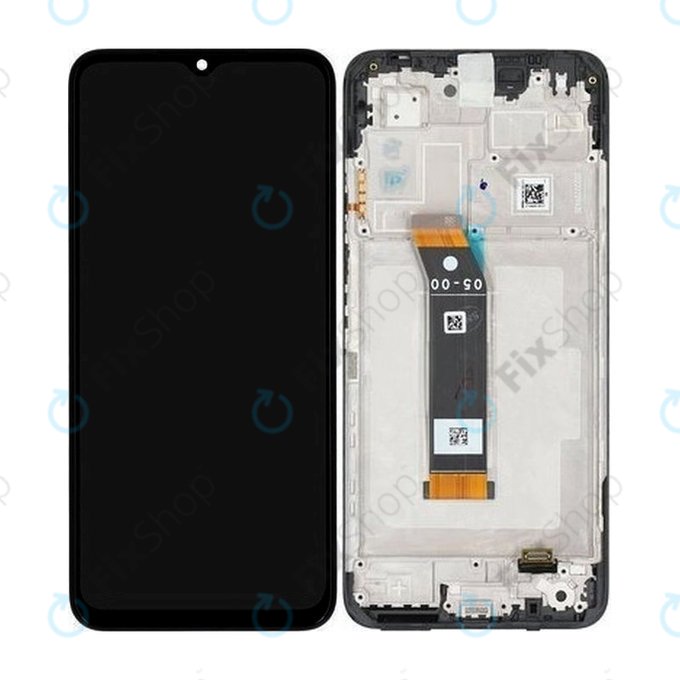 Xiaomi Poco M5, Redmi 10 5G - LCD Display + Touchscreen Front Glas + Rahmen (Black) - 560001L19C00 Genuine Service Pack