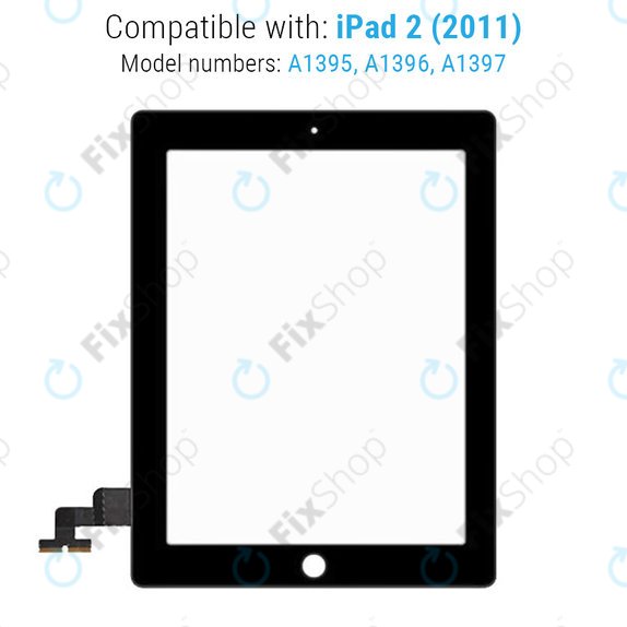 Touchscreen-Glas für iPad 2, Black