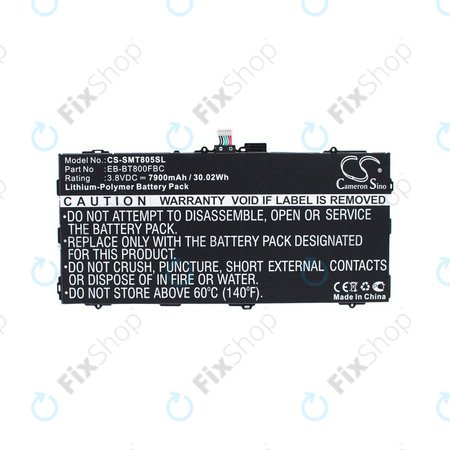 Batterie für Samsung Galaxy Tab S 10.5, 7900mAh, Li-Pol, 3.8V, EB-BT800FBC, HQ