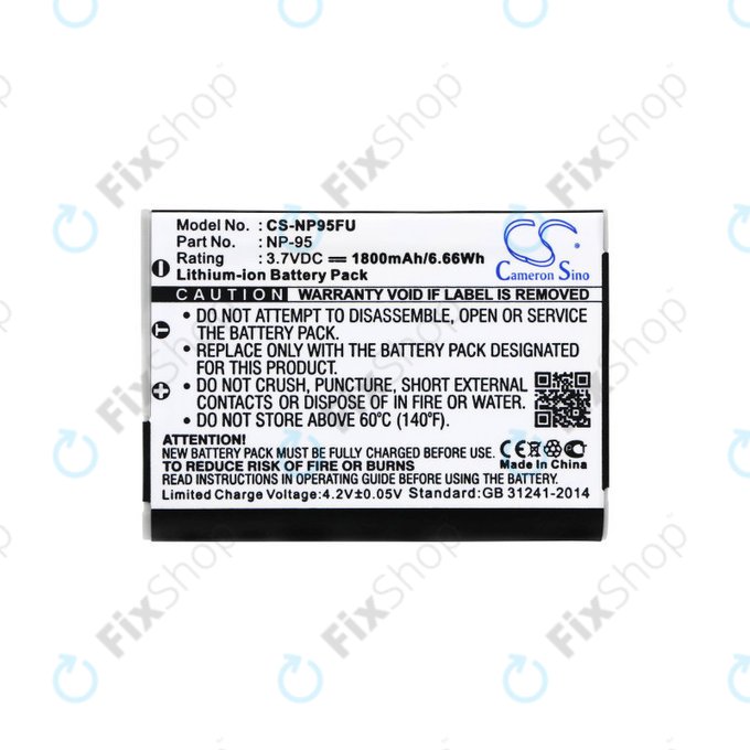 Batterie für Fujifilm FinePix F30, Ricoh GXR, 1800mAh, Li-Ion, 3.7V, DB-90, HQ