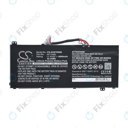 Akku batterie für Acer Aspire Vn7, V15 Nitro, Spin 3, 4600mAh, Li-Pol, 11.4V, AC14A8L, HQ