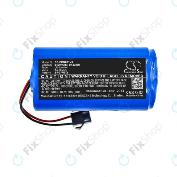 Ecovacs Deebot N79, N79S, Eufy RoboVac-series, Proscenic 850-series - Akku Batterie BFG-WSQ, ICR18650-26J-4S1P, UR18650ZY-4S1P-AAM Li-Ion 14.4V 3400mAh HQ