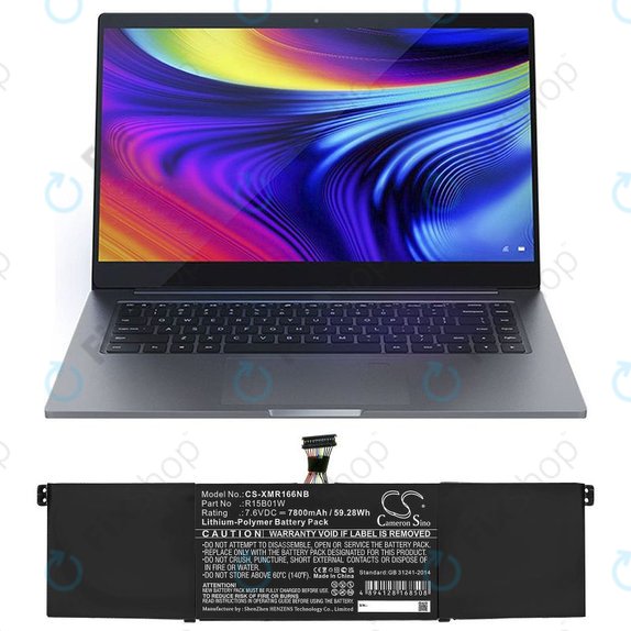 Akku batterie für Xiaomi Mi Pro 15.6 i3, i5, i6, 7800mAh, Li-Pol, 7.6V, R15B01W, HQ