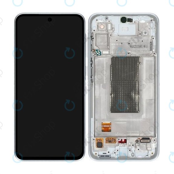 Samsung Galaxy A36 A366E - LCD Display + Touchscreen Front Glas + Rahmen (Awesome Grey) - GH82-36841B Genuine Service Pack