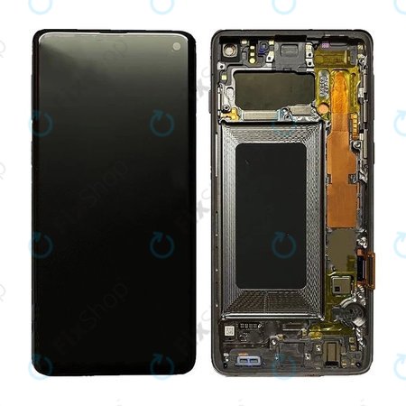 Samsung Galaxy S10 G973F - LCD Display + Touchscreen Front Glas + Rahmen (Prism Black) OLED
