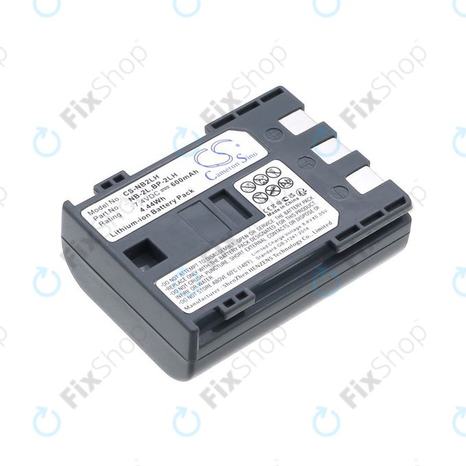 Akku batterie für Canon EOS 350D, 400D, PowerShot S30, S60, S80, 600mAh, Li-Ion, 7.4V, NB-2LH, HQ