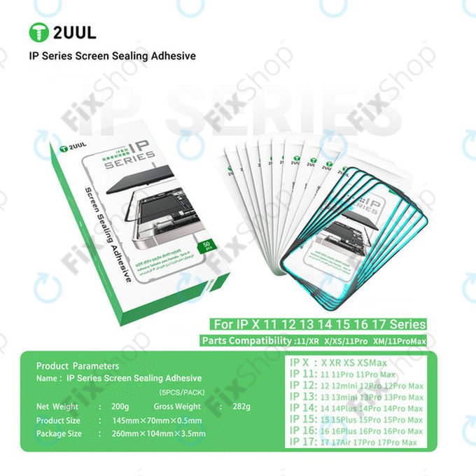 LCD Dichtungs-Klebestreifen für iPhone 15 Plus, 2UUL SA15PS, (5Stk.)