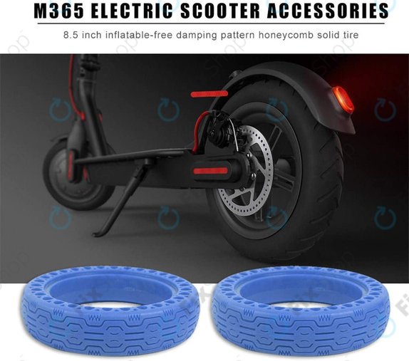 Xiaomi Mi Electric Scooter 1S, 2 M365, Essential, Pro, Pro 2 - Dauerhaft Schlauchloser Vollgummireifen (Typ 1) (Blue)