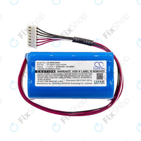 Batterie für Marshall Kilburn II, 5200mAh, Li-Ion, 7.4V, TF18650-3200-4S2PA, HQ