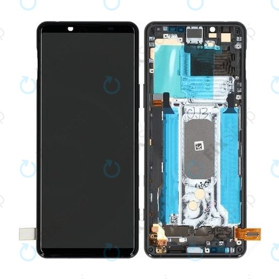 Sony Xperia 5 II - LCD Display + Touchscreen Front Glas + Rahmen (Black) - A5024932A Genuine Service Pack