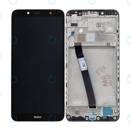 Xiaomi Redmi 7A - LCD Display + Touchscreen Front Glas + Rahmen (Matte Black) - 560610127000, 560610122000 Genuine Service Pack