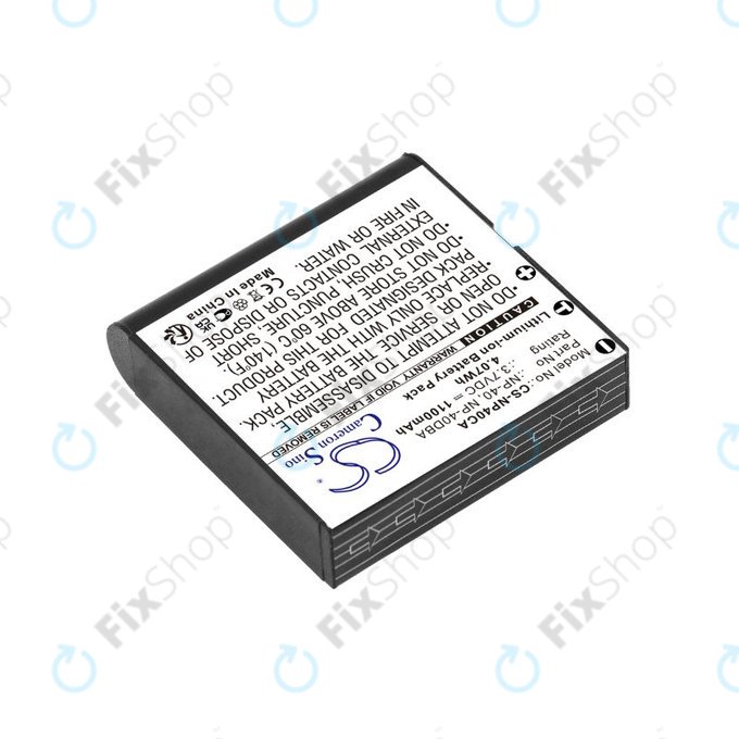 Akku batterie für Casio Exilim Ex-FC100, 1100mAh, Li-Ion, 3.7V, NP-40, HQ