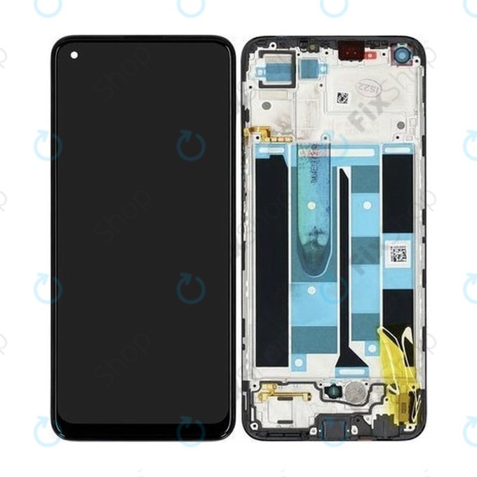 Realme 8 RMX3085 - LCD Display + Touchscreen Front Glas + Rahmen (Cyber Black) - 4906919 Genuine Service Pack