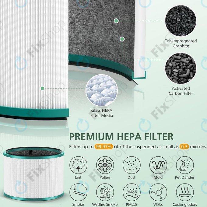 Dyson Pure Hot + Cool-series, Pure Cool Desk-series - HEPA-Filter (Aktivkohle) (Green)