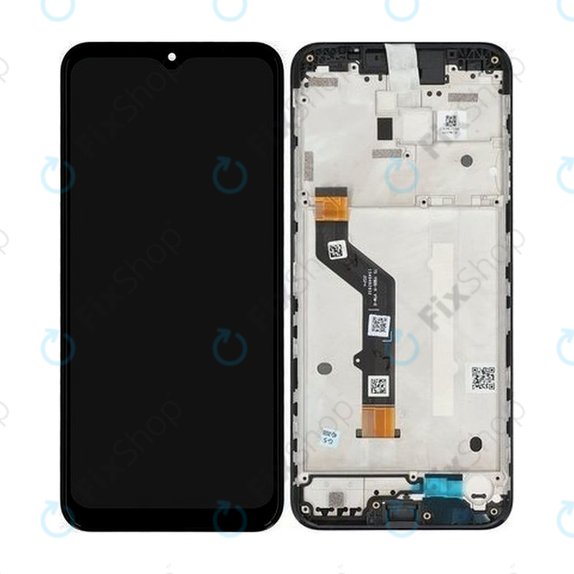 Motorola Moto G9 Play - LCD Display + Touchscreen Front Glas + Rahmen (Black) - 5D68C17397 Genuine Service Pack