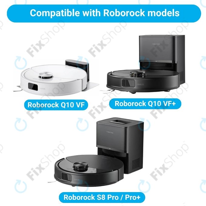 Ersatzteilset für Xiaomi Roborock Q10 VF, Q10 VF+, S8 Pro, S8 Pro Plus (1x Hauptbürste, 2x Filter, 2x Seitenbürste, 2x Wischtuch, 2x Staubbeutel)