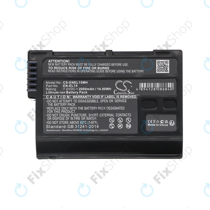 Akku batterie für Nikon D7000, D500, D600, D7200, D7500, Z5, Z6, EN-EL15, Li-ion, 7V, 2000mAh, HQ