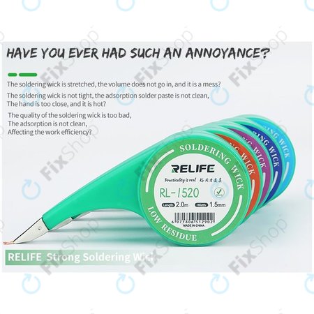 Relife RL-1520 - Leistungsstarker Lötdocht (1,5 mm)