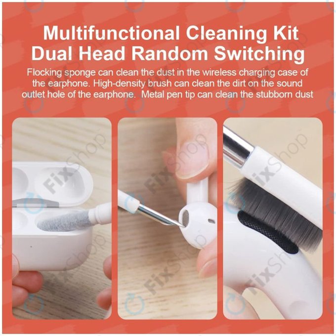 Multifunktionale Reinigungsbürste + Reinigungsstift + Schlüsselabzieher (Rot)