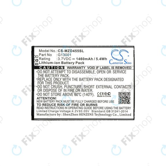 Batterie für Navon Mizu D455, 1460mAh, Li-Ion, 3.7V, G13001, HQ