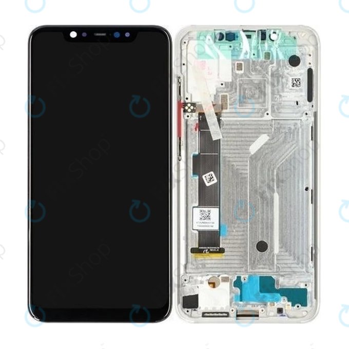 Xiaomi Mi 8 - LCD Display + Touchscreen Front Glas + Rahmen (Silver) - 560310020033, 560310002033 Genuine Service Pack