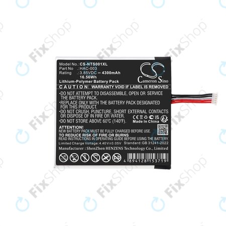 Batterie für Nintendo Switch HAC-001, 4300mAh, Li-Pol, 3.85V, HAC-003, HQ