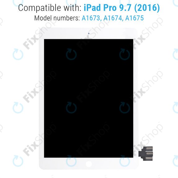 LCD-Display für iPad Pro 9.7" (2016), White, Touchscreen-Glas ohne Rahmen