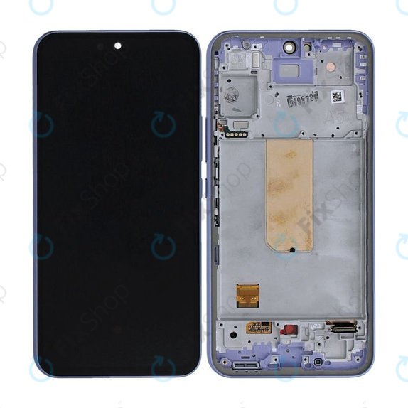 Samsung Galaxy A54 5G A546B - LCD Display + Touchscreen Front Glas + Rahmen (Light Violet) - GH82-31231D, GH82-31232D Genuine Service Pack