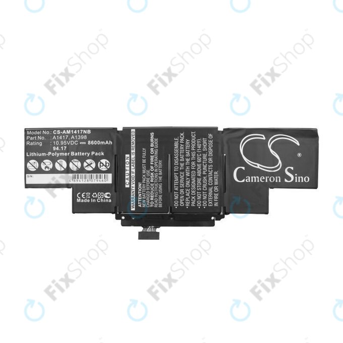 Apple MacBook Pro 15" A1398 (Mid 2012 - Early 2013) - Akku Batterie A1417 8600mAh HQ