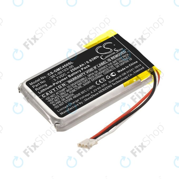 Akku batterie für Garmin DashCam 45, DashCam 46, DashCam 55, DashCam 56, DashCam 66, 250mAh, Li-Pol, 3.7V, 361-00103-00, HQ