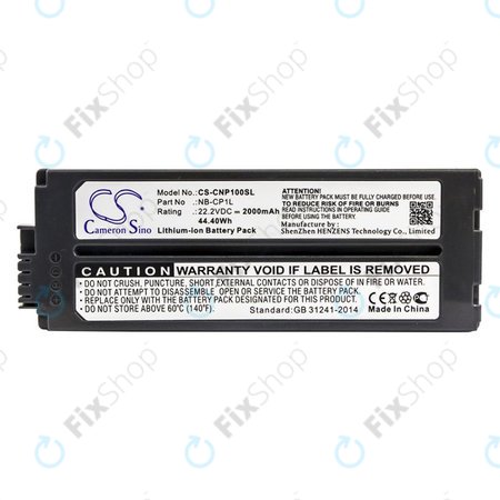 Akku batterie für Canon Selphy CP, 2000mAh, Li-Ion, 22.2V, NB-CP1L, HQ