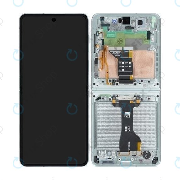 Samsung Galaxy Z Flip 7 F766B - LCD Display + Touchscreen Front Glas + Rahmen (Mint) OLED
