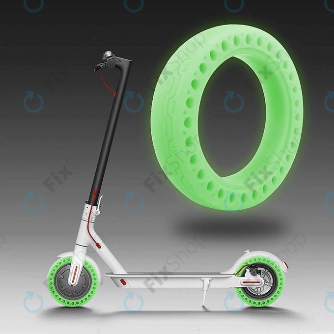 Xiaomi Mi Electric Scooter 1S, 2 M365, Essential, Pro, Pro 2 - Dauerhaft Schlauchloser Vollgummireifen (Green Fluorescent)