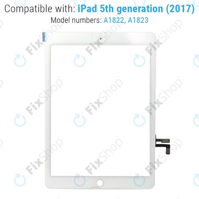 Apple iPad (5th Gen 2017) - Touchscreen Front Glas + Home Taste (Silver)
